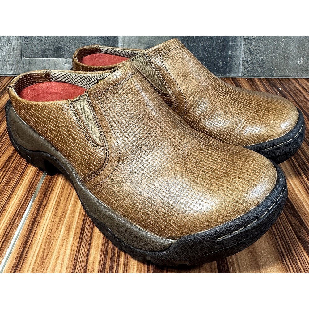 Twisted X Women's 8M Brown Leather‎ Mule Clogs Slip On Shoes